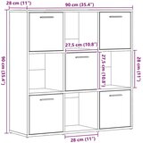  Ormar za knjige crni hrast 90x28x90 cm inženjerski drvo - Crni hrast | shoptok.hr