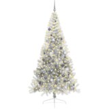  Umjetna preddekorirana božićna jelka srebrna 240 cm PET | Shoptok.si