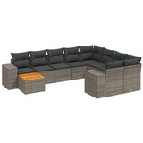  The Living Store Vrtna sedežna garnitura 11-delna z blazinami siv poli ratan - Vrtna Sedežna Garniture, (21451009) | Shoptok.si
