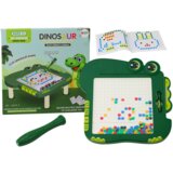  Edukativna magnetska ploča s dinosaurima, slagalica sa šarenim perlicama - zelena | shoptok.hr