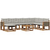 vidaXL Zunanja garnitura za sedenje 9 pcs Naravna in svetlo siva, (5000280305) | Shoptok.si