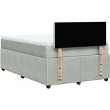 vidaXL Box spring postelja z vzmetnico svetlo siva 120x190 cm žamet | Shoptok.si