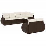  7-dijelni set vrtnih sofa od poliratana s jastucima smeđi | shoptok.hr