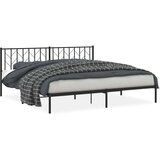 Metalni okvir za krevet s uzglavljem crni 200x200 cm | shoptok.hr