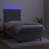  Box spring s madracem LED svjetlosivi 100x200 cm baršun | shoptok.hr
