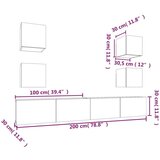  Komplet TV omaric 6-delni bel inženirski les, (20731052) | Shoptok.si