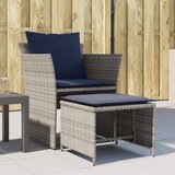 Maison Chic Vrtni Stoli - Stol za vrt s stolčkom za noge siv poli ratan JS706, (21877308) | Shoptok.si