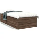  Okvir za krevet smeđi hrast 100 x 200 cm konstruirano drvo