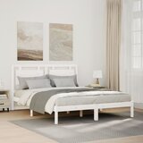 Furnova Daljši posteljni okvir brez vzmetnice bel 140x210 cm trden les, (21937808) Cene
