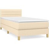  Box spring postelja z vzmetnico krem 90x200 cm blago, (20896061) | Shoptok.si