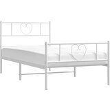Metalni okvir kreveta uzglavlje i podnožje bijeli 107x203 cm | shoptok.hr