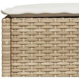 vidaXL Vrtni stolček z blazino bež 63,5x56x32 cm poli ratan | Shoptok.si