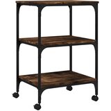 vidaXL Stojalo za tiskalnik 3-nadstropno dimljen hrast 50x41x75 cm les, (22137086) | Shoptok.si