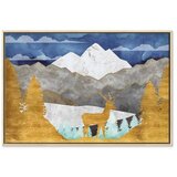  Slika - Golden Land (1 Part) Wide 120x80 U prirodnom drvenom okviru | shoptok.hr
