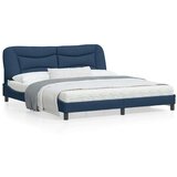  Okvir kreveta s LED svjetlima plavi 180 x 200 cm od tkanine | shoptok.hr