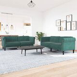 vidaXL 2-dijelni set sofa tamnozeleni baršunasti | shoptok.hr