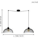 Eglo 43306 - visilica na sajli pompeya 2xE27/60W/230V pauk | Eponuda.com