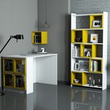 HANAH HOME box - white, yellow whiteyellow study desk & bookshelf polica za knjige Cene