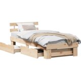 vidaXL krevetna konstrukcija smeđa 75 x 190 cm čvrsta borova drva | shoptok.hr