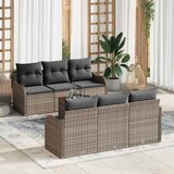 Sjedeća garnitura za vrt 7 kom. Siva poliratan 176 x 62 x 69 cm | shoptok.hr