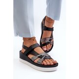 Kesi Zazoo Women's leather platform sandals, black | shoptok.hr