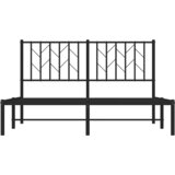  Metalni okvir za krevet s uzglavljem crni 140x190 cm | shoptok.hr