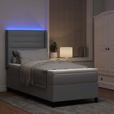  LED Box Spring Krevet Svijetlo siva 100 x 200 cm tkanina | shoptok.hr