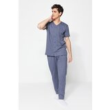 Trendyol Pajama Set - Navy blue - Plain | Shoptok.si