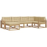vidaXL Zunanja garnitura za sedenje 5 pcs Bela in bež Poliester, (5000280767) | Shoptok.si
