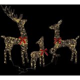 vidaXL Obitelj jelena 3 pcs Topla bijela 128 cm PET | shoptok.hr