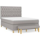 Maison Chic Box spring posteljni - Vzmetna postelja z vzmetnico svetlo siv 140x190 cm blago SL7016, (21906330) | Shoptok.si