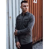 DStreet Koszula męska jeansowa ciemnoszara | shoptok.hr