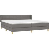  Box spring postelja z vzmetnico temno siva 200x200 cm blago, (20791349) | Shoptok.si