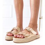  Golden espadrille sandals with buckles Kasina | shoptok.hr