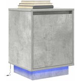  Noćni ormarić s LED svjetlima siva boja betona 38x34x50 cm | shoptok.hr