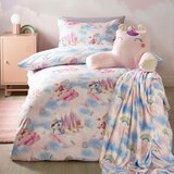 Catherine Lansfield Modra/rožnata enojna otroška posteljnina 135x200 cm Candy Unicorn – | Shoptok.si