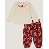 Monsoon Children Dečiji komplet majica i pantalone, Krem-bordo Cene