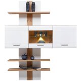 Mömax Viseča Vitrina Auris, Bela, Barva Hrasta | Shoptok.si