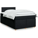 vidaXL Krevet box spring s madracem crni 120 x 190 cm od tkanine Cijene