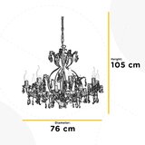 Lesnina XXXL KRISTALNA VISEČA SVETILKA 70/105 cm E14 | Shoptok.si