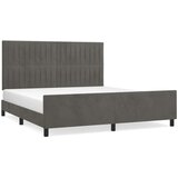 vidaXL Posteljni okvir z vzglavjem temno siv 180x200 cm žamet | Shoptok.si