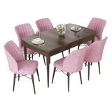 Hanah home set trpezarijski sto i 6 stolica nef baroque pink | ePonuda.com