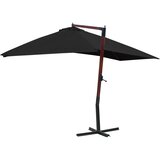 Viseći suncobran s drvenim stupom 400 x 300 cm crni | Eponuda.ba