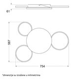 Vesta 372 plafonska svetiljka led 60W 3000K crna Cene