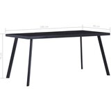  Blagovaonski stol crni 180 x 90 x 75 cm od kaljenog stakla | shoptok.hr