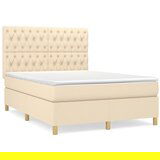 Maison Chic Box spring postelja - Vzmetna postelja z vzmetnico krem 140x200 cm blago SL8423, (21886363) | Shoptok.si