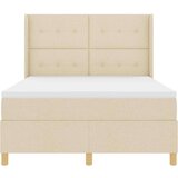 Box Postelja s pomičnim dnom in vzmetnico & LED Krem 140x190 cm Tkanina, (22049435) | Shoptok.si