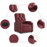  Električni naslonjač od umjetne kože crvena boja vina | shoptok.hr