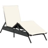 Maison Chic Ležalnik - Sončna ležalnik z blazino črn poli ratan, (22043319) | Shoptok.si