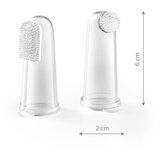 BabyOno Silicone Toothbrush otroška zobna ščetka za na prst z etuijem 0m+ 2 kos | Shoptok.si